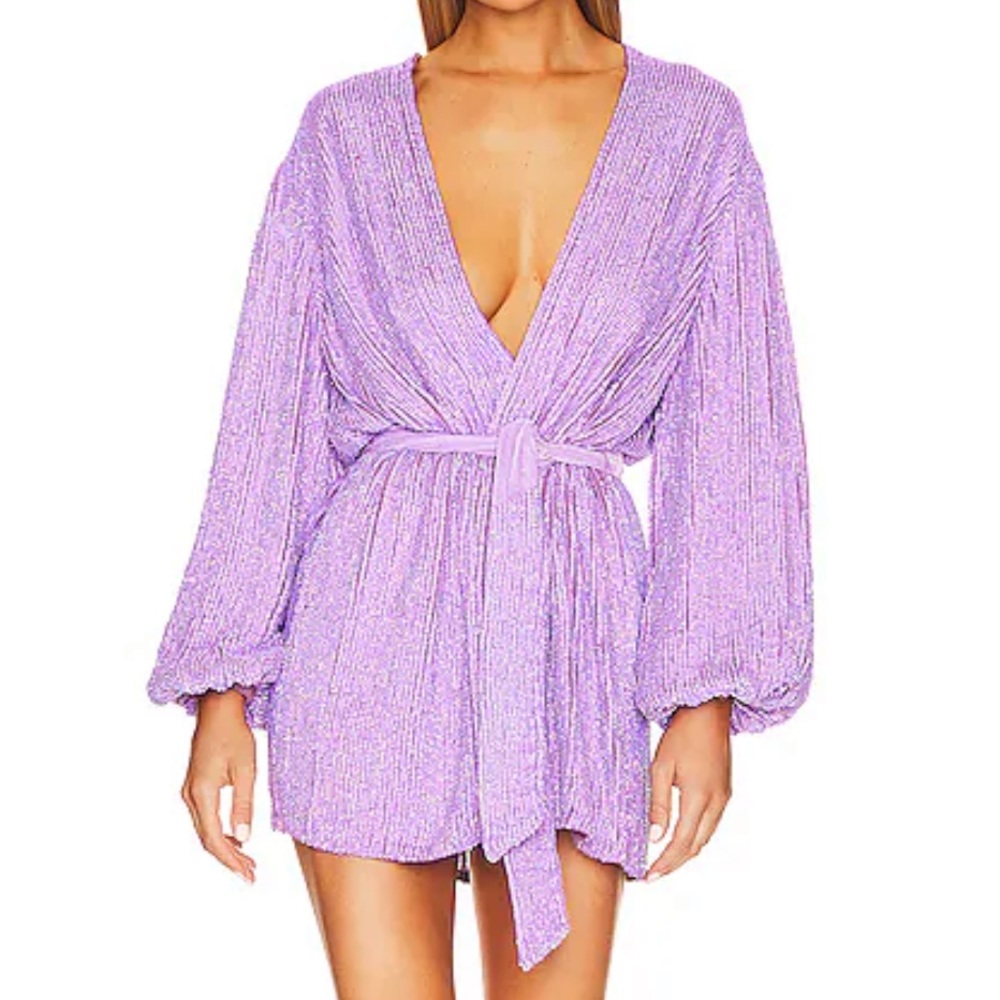 Retrofete Gabrielle Robe dress in Iridescent Lavender
